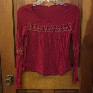 Long sleeve red shirt
